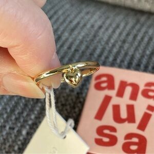 NEW Ana Luisa Leia Dangly Gold Heart Ring Color